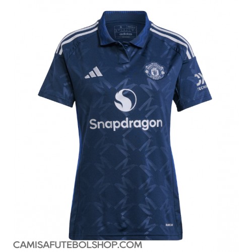 Camisa de time de futebol Manchester United Replicas 2º Equipamento Feminina 2024-25 Manga Curta